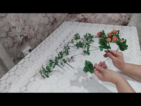 Видео: ч.2 Яблонька из бисера.