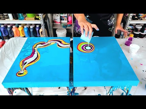 Видео: Два разных дизайна с одной и той же техникой! - Абстрактная живопись