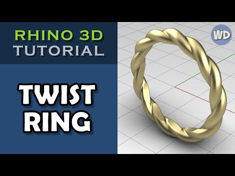 Видео: Rhino 3D | Проектирование ювелирных изделий в формате CAD | Учебное пособие | Кольцо Twist Ring