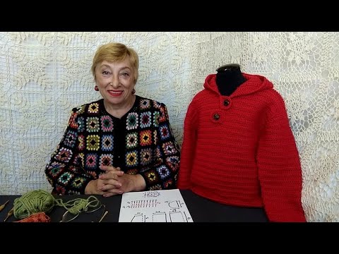 Видео: Свитер с капюшоном. Вязание крючком для детей от О.С. Литвиной.