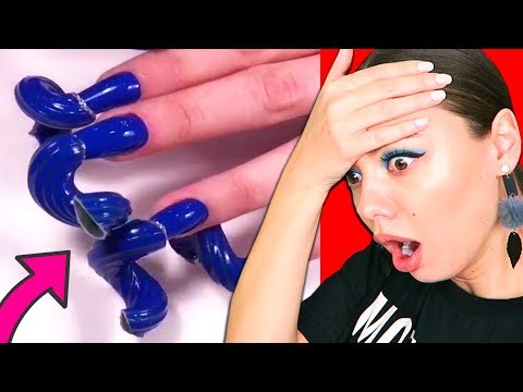 Видео: Самый Ужасный Маникюр в Мире!  Макароны вместо ногтей