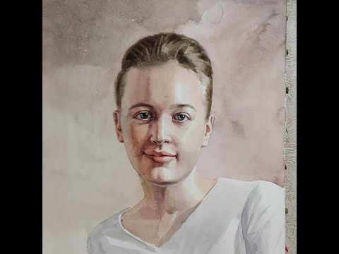 Видео: Рисуем портрет девушки акварелью.
