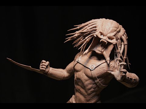 Видео: Скульптура ХИЩНИКА (формат 1:6) из глины Monsterclay.