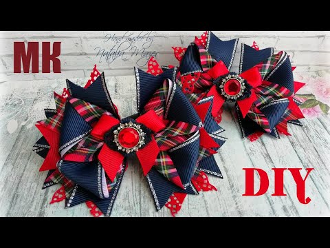 Видео: МК КАНЗАШИ БАНТИКИ из репсовых лент "Шотландки"  Мастер класс. DIY Hair School bows Laços de fita