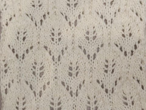 Видео: Ажурный узор спицами "Листья 2". Мастер-класс.