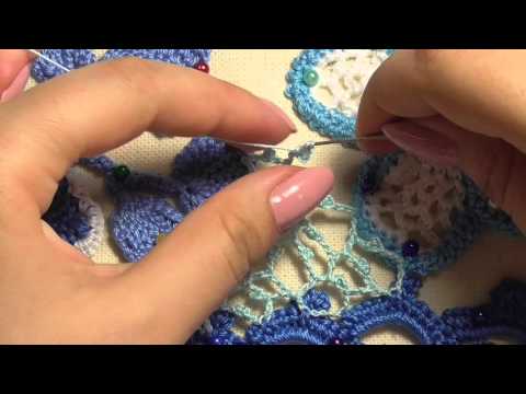 Видео: Как связать нерегулярную сеточку с пико в ирландском кружеве. Видео-урок.