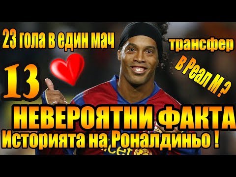 Видео: 13 НЕВЕРОЯТНИ ФАКТА ЗА РОНАЛДИНЬО, КОИТО НЕ ЗНАЕТЕ И ЧАСТ ОТ НЕГОВАТА ИСТОРИЯ