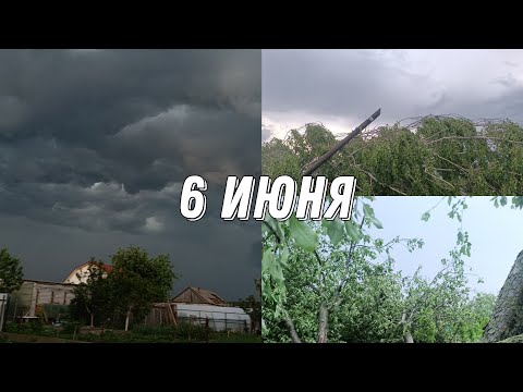 Видео: Сильная буря, ливень, молнии, поваленные деревья и другое. 6 июня 2025 год. 1 часть