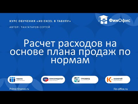 Видео: 15. Расчет расходов на основе плана продаж по нормам