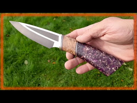 Видео: Рукоять для ножа из латунной стружки и шишка в эпоксидке