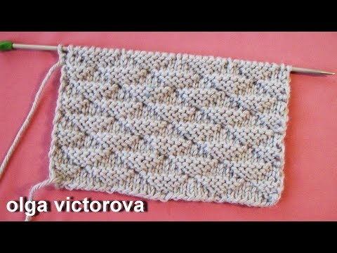 Видео: Теневой двухсторонний узор 424 Узоры спицами