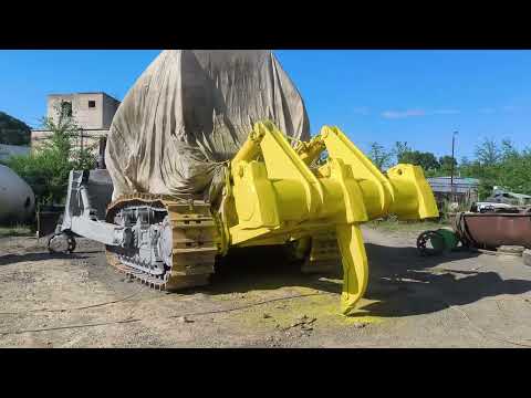 Видео: Пескоструй и покраска бульдозера