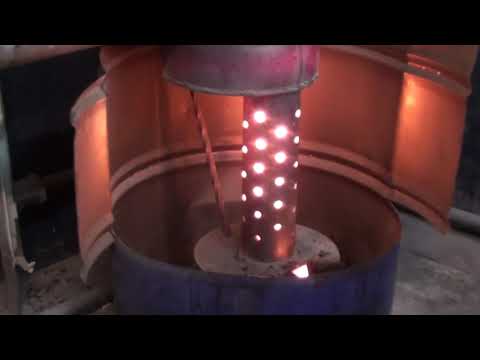 Видео: печь на отработанном масле с принудительным воздушным обдувом