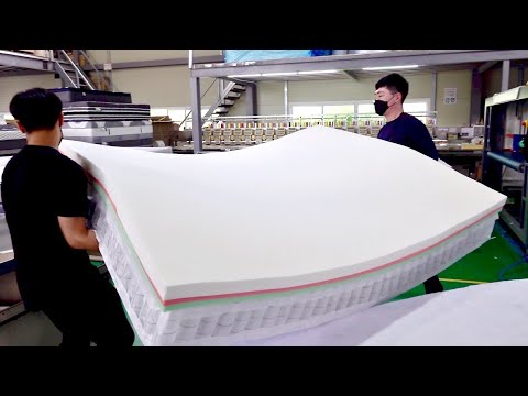 Видео: Корейская фабрика кроватей, которая делает матрасы как мягкие пирожные