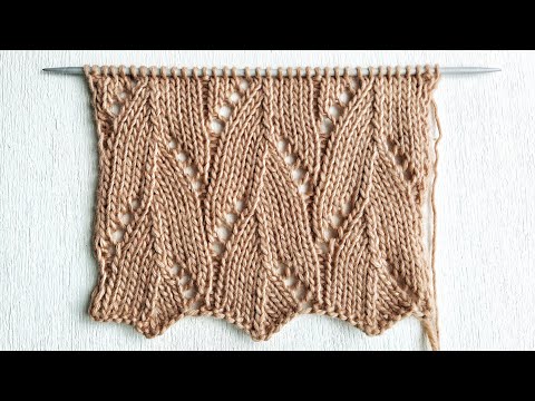 Видео: Лаконичный ажурный узор спицами 💥  Для вязания джемперов,  носков, палантинов