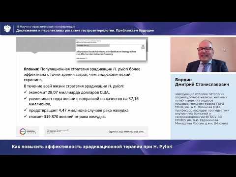 Видео: Бордин Дмитрий Станиславович Как повысить эффективность эрадикационной терапии при H  Pylori
