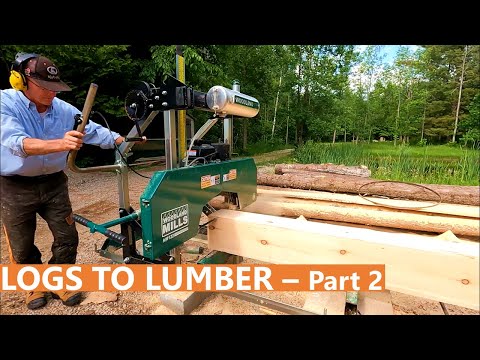 Видео: 98 — Мой процесс распиловки брёвен, часть 2 | Лесопилка Woodland Mills