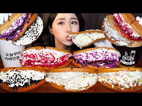 Видео: 🥯 Сливочный вафли АСМР Клубника Шоколад Сливочный хлеб Десерт ASMR МукбангㅣDessert Waffle