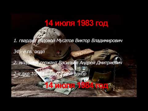 Видео: Афганистан в память о погибших 14 июля 1980 - 1988 гг
