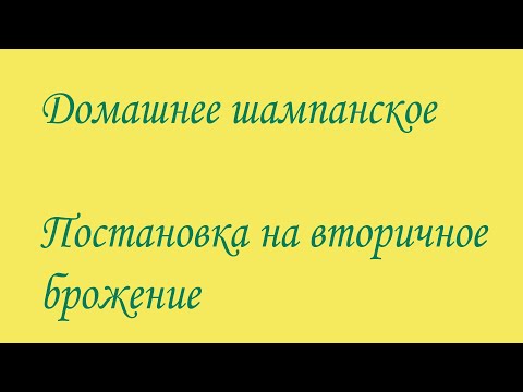 Видео: Шампанское в домашних условиях. Вторичное брожение