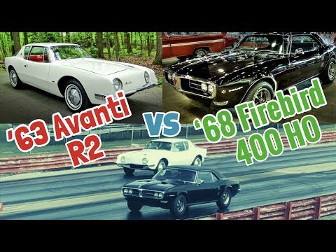 Видео: Pontiac Firebird 1968 года против Studebaker Avanti 1963 года — ЧИСТЫЙ СТАНДАРТНЫЙ ДРЭГ-ГОНКА