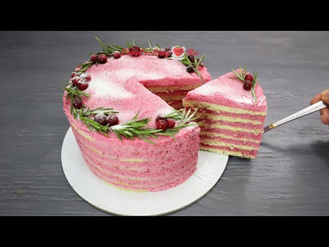 Видео: Постный торт с клюквенным кремом | Торт без яиц и молока | Vegan Cranberry Cake | LoveCookingRu