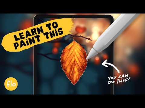 Видео: Рисуем реалистичный осенний лист в Procreate — пошаговое руководство для начинающих