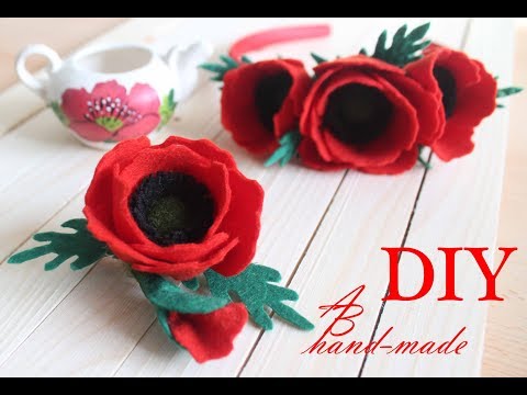 Видео: Мак из фетра/DIY: Felt Poppy