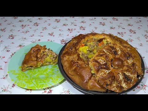 Видео: Вкуснейший пирог с мясом и овощами!!!