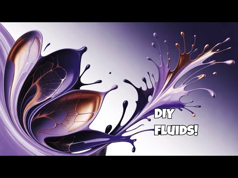 Видео: Техники фиолетово-золотой текучей живописи — самодельная акриловая заливка