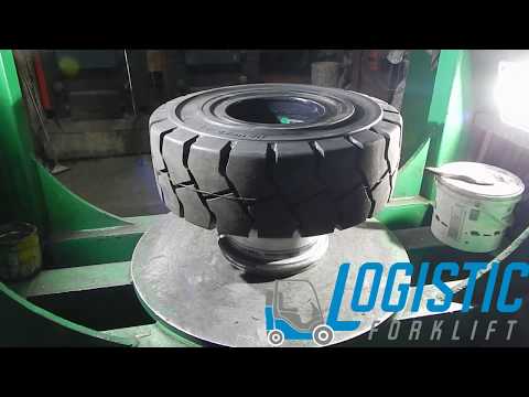 Видео: Процес пресування нових шин Laugfs для вилкового навантажувача