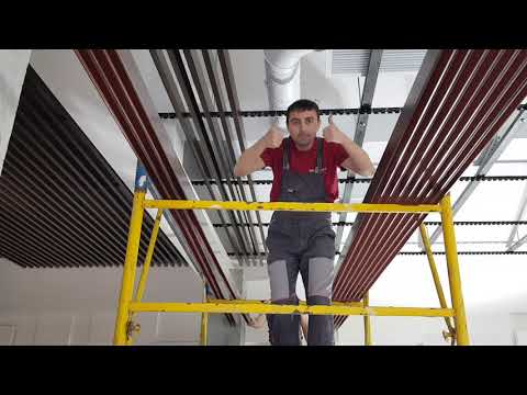 Видео: Кубообразный потолок в бассейне. КП "Лесная Пристань" 05.10.2021г.