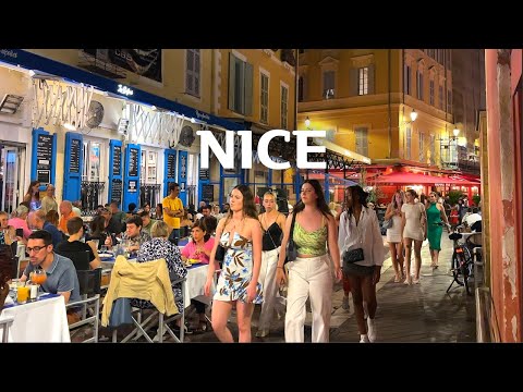 Видео: [4K]🇫🇷 Nice Night Walk🌃💗/Приморская столица Французской Ривьеры👍⭐ Июль 2023 г.