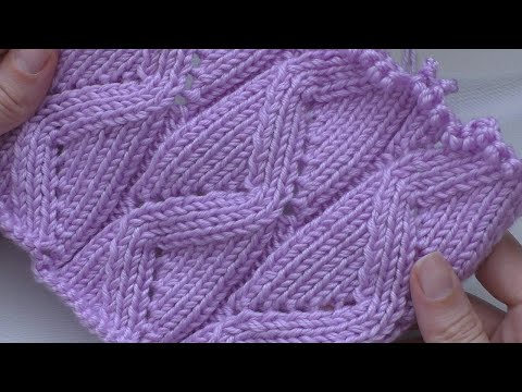 Видео: Красивый ажурный узор спицами+схема узора.