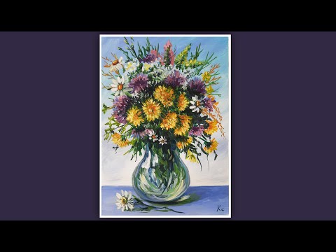 Видео: РИСУЕМ ЛЕТНИЙ БУКЕТ. БУКЕТ ПОЛЕВЫХ ЦВЕТОВ. ПОЛЕВЫЕ ЦВЕТЫ ГУАШЬЮ. КАК НАРИСОВАТЬ БУКЕТ ЛЕГКО ГУАШЬЮ💐