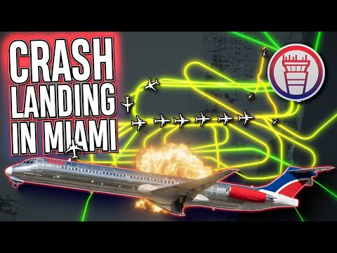 Видео: Аварийная посадка в Майами! MD-82 выкатывается за пределы взлётно-посадочной полосы, топливо взры...