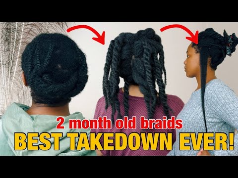 Видео: ЛУЧШИЙ демонтаж косы через 2 МЕСЯЦА защитного стиля. БЕЗ ЛОМА И МАКСИМАЛЬНОЕ сохранение длины. #д...