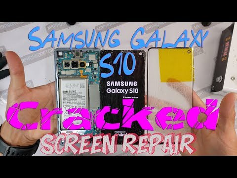 Видео: Ремонт/замена треснувшего экрана Samsung Galaxy S10 + демонтаж (только переднее стекло)