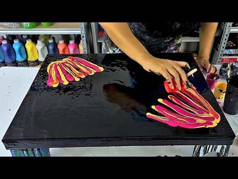 Видео: Красивые цветы из акрила с нарисованными вручную листьями (One Stroke Technique)