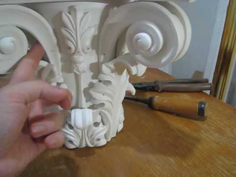 Видео: сложная объемная резьба покрытие поталью