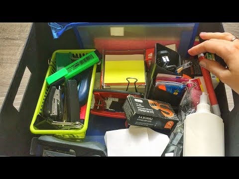 Видео: ASMR Stationery box Коробка с канцтоварами АСМР Много триггеров Шёпот Мурашки