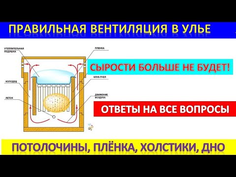 Видео: Вентиляция в улье. Потолочины? Холстики? Пленка? Дно? Сырости не будет!