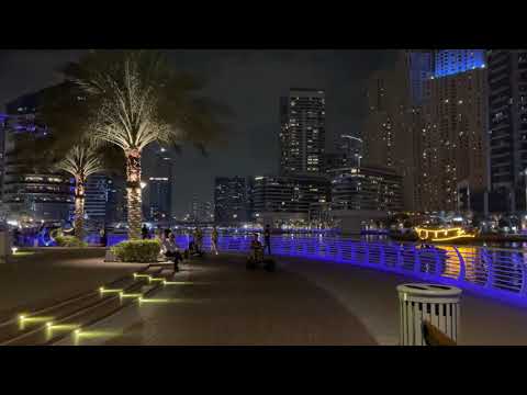 Видео: Дубай Марина, прогулка по набережной/Dubai Marina, walk in the street. Dubai, UAE, summer