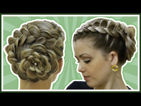 Видео: Прическа С Плетением Французские Косы+Цветок!/