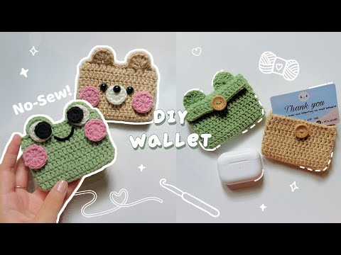 Видео: ♡ Мастер-класс по вязанию крючком кошелька без шитья | Визитница «Лягушка и медведь» ♡