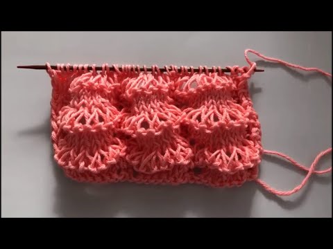 Видео: Узор 3 .  Мандариновые дольки вязание спицами