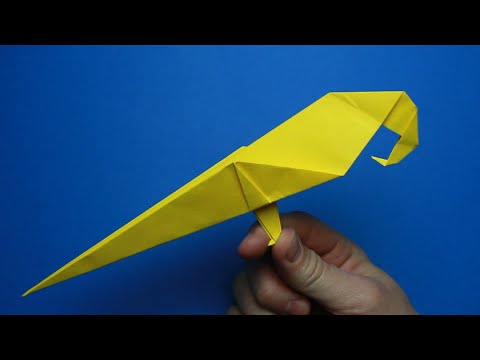 Видео: Как сделать попугая из бумаги. Оригами попугай