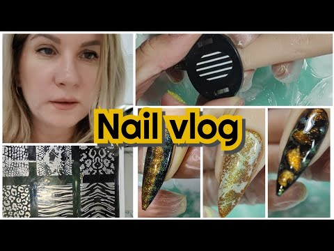 Видео: #Nail влог 97 Спад клиентов. Пробую три легких дизайна со змеиным принтом 🐍#влогимастера