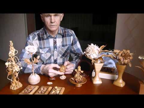 Видео: Миниатюрная резьба по дереву Владимира Налимова How to make wooden flowers