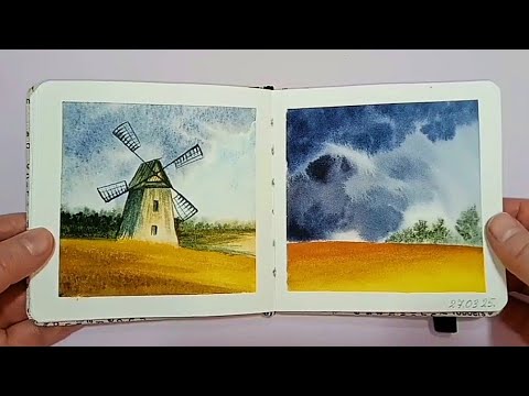 Видео: Акварельный скетчбук Sketchbook tour Potentate #watercolor #sketchbooktour #акварель #скетчбуктур